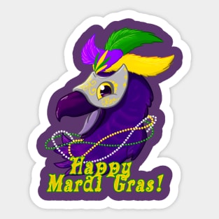 Mardi Gras Bird Sticker